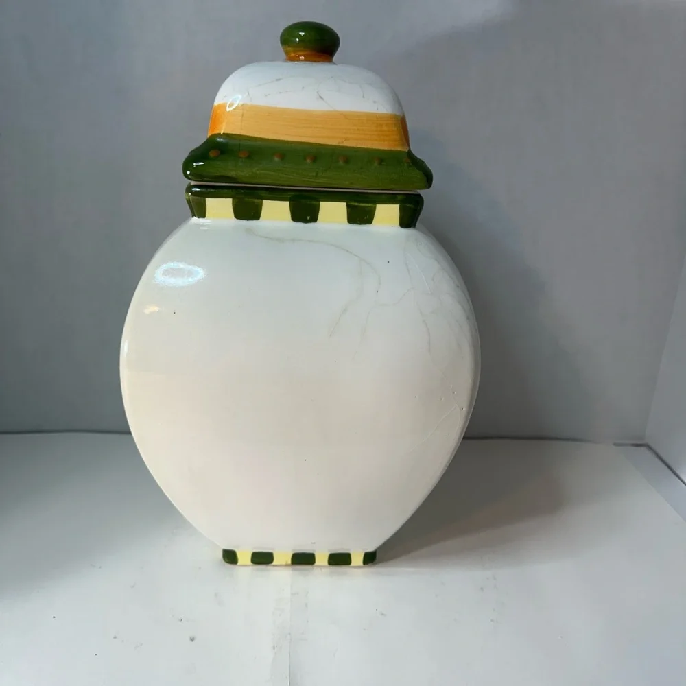 El Paso Biscotti Works Ceramic Cookie Jar Tuscan Villa Hand Painted Canister - Picture 2 of 9